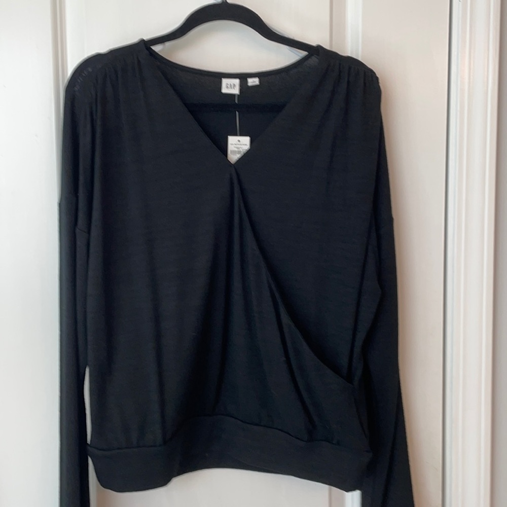 NWT Gap large tall black crossover top
